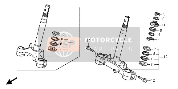 53212KRS830, Kegellaufring, Lenker Unt, Honda, 2